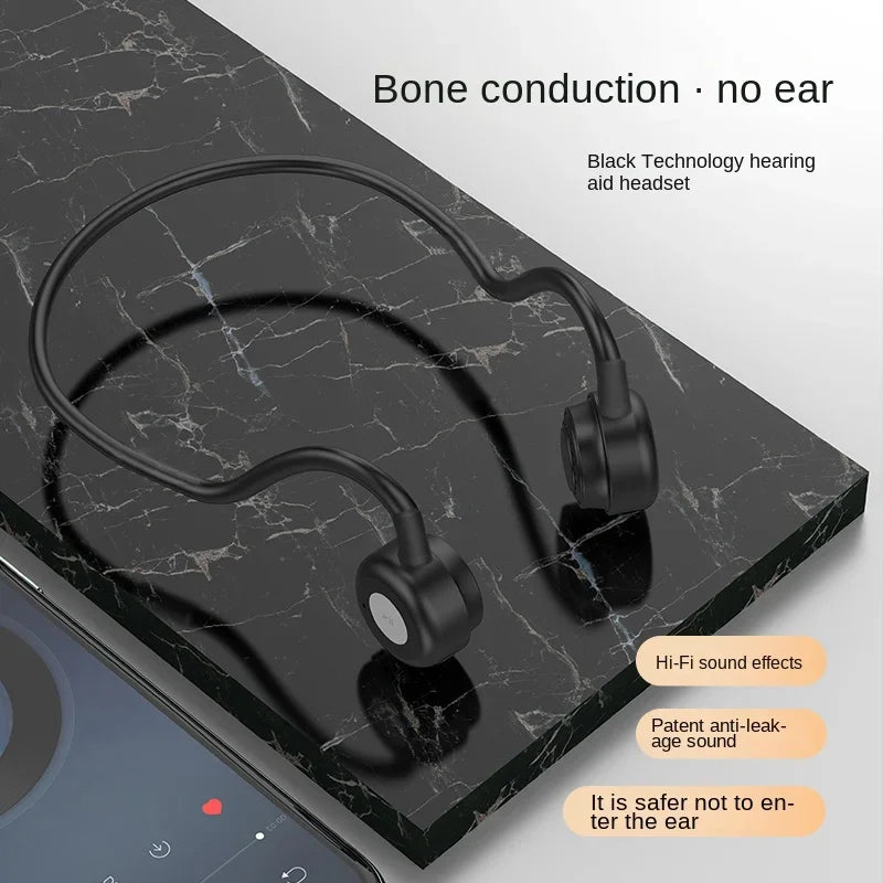 2024 Novo B2S+ Bone Conduction Ear Aid Headset Rear-Mounted Idosos Surdos Ear Assistance Headset Fones de ouvido sem fio Bluetooth