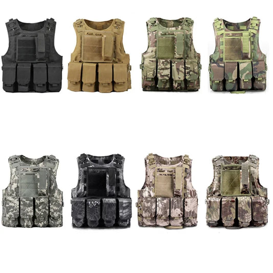 Chaleco táctico de combate para entrenamiento de asalto, portador de placa, caza al aire libre, Airsoft, CS, caza, deportes, chalecos de protección 