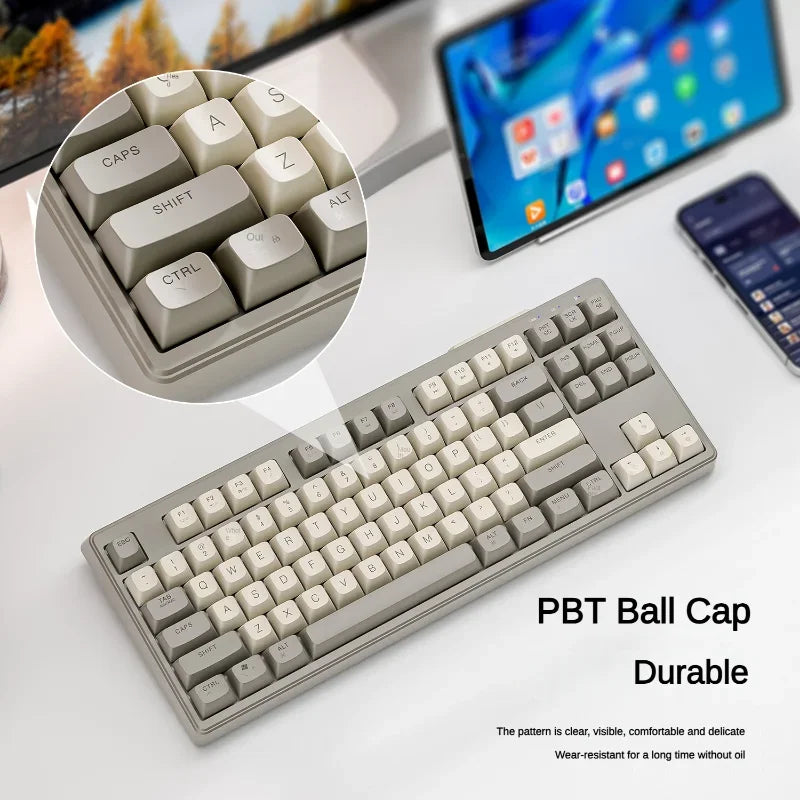 Computadora portátil para juegos M87 BT de modo dual con Bluetooth, ergonómica, RGB, inalámbrica, USB, accesorios para juegos, teclado mecánico 