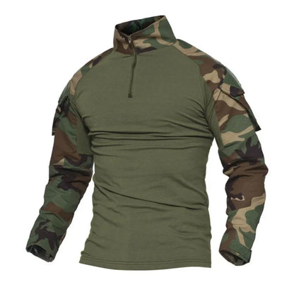 Combat Military Army CP Camouflage Long Sleeve Hunting Mountaineering Shirt Cotton Tracksuit Outdoor Tactical Hiking T-shirt Man Leedoar