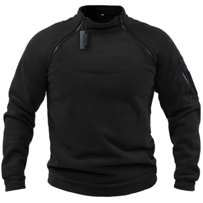 Tactical Outdoor Polar Fleece Jacket Hunting Suit Warm Zipper Pullover Men's Windproof Jacket Warm Hiking Sweater Leedoar