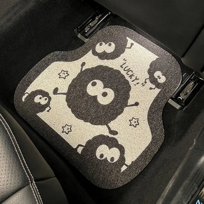 Car Floor Mats Universal Short Plush Cartoon Dust Elf Anti-dirty Anti-slip Protective Interior Car Foot Mat Carpet Pad Supplies Leedoar