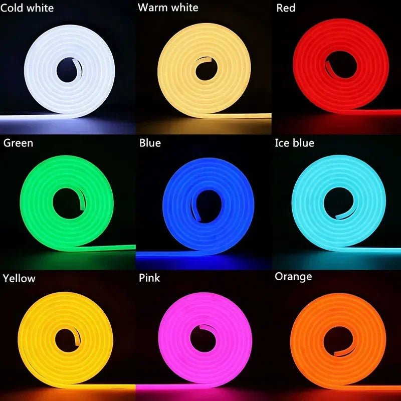 50M LED Large Roll Neon Lamp Strip With 12V 8 * 16MM 2835 Low-Voltage High Brightness Silicone Flexible Cutting Light Belt Leedoar