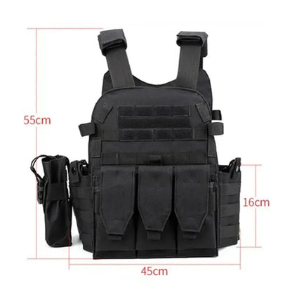 Camouflage Plate Carrier Vest Multi-Functional Paintball Airsoft Vest Adjustable Men Women Combat Equipment for Outdoor Cycling Leedoar