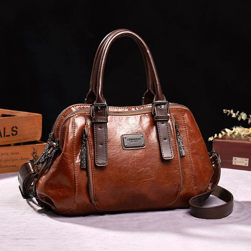 2023 New Arrival Man European American Vintage Fashion Moon Bags Handheld Crossbody Large Capacity Multi Compartment Women's Bag Leedoar