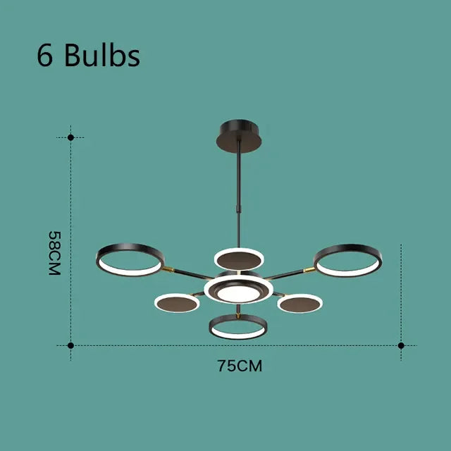 Lustre nórdico pós-moderno de luxo para sala de estar, decoração criativa de luz molecular, iluminação LED para sala de estar e quarto 