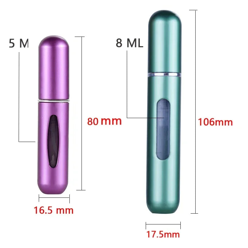 5ml/8ml Mini Portable Perfume Spray Bottle Refillable Aluminum Atomizer Bottle 5ml Container perfume refill bottle travel Leedoar