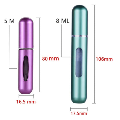 5ml/8ml Mini Portable Perfume Spray Bottle Refillable Aluminum Atomizer Bottle 5ml Container perfume refill bottle travel Leedoar