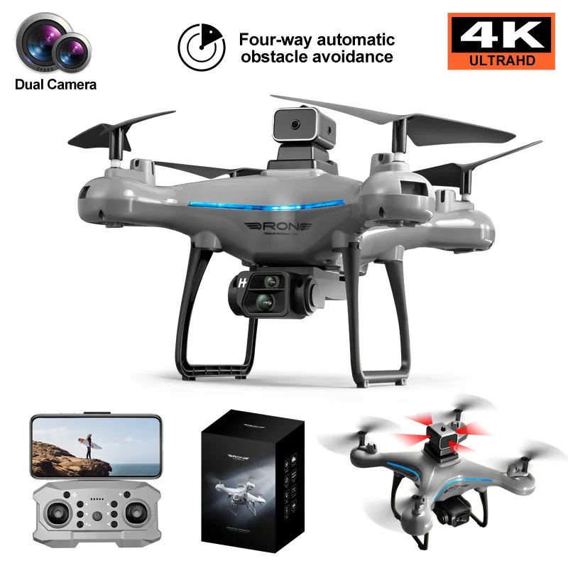 2024 New Ky102 4K Dual Camera 4 Side Obstacle Avoidance Hover Drone Optical Flow Photography Aerial Vehicle RC Drones Toy Gifts Leedoar