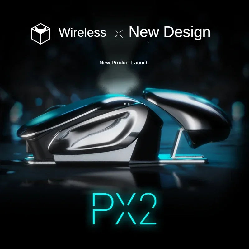 2024 Novo PX2 2.4G Recarregável Mudo 1600DPI Mouse de Computador 6 Botões À Prova D'Água Silencioso Clique Metal Mouse Sem Fio para Jogos 