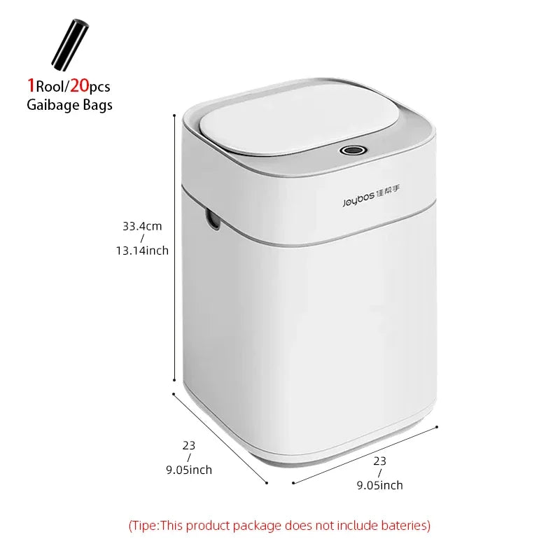 9L Smart Trash Can White Automatic Bagging Electronic Trash Can Bathroom Contactless Narrow Intelligent Sensor Trash Smart Home Leedoar