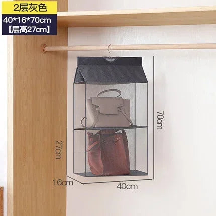 4Layers Home Wardrobe Three-dimensional Hanging Bag Collection Hanging Bag Finishing Cloth Dust-proof Storage Rack Dormitory Art Leedoar