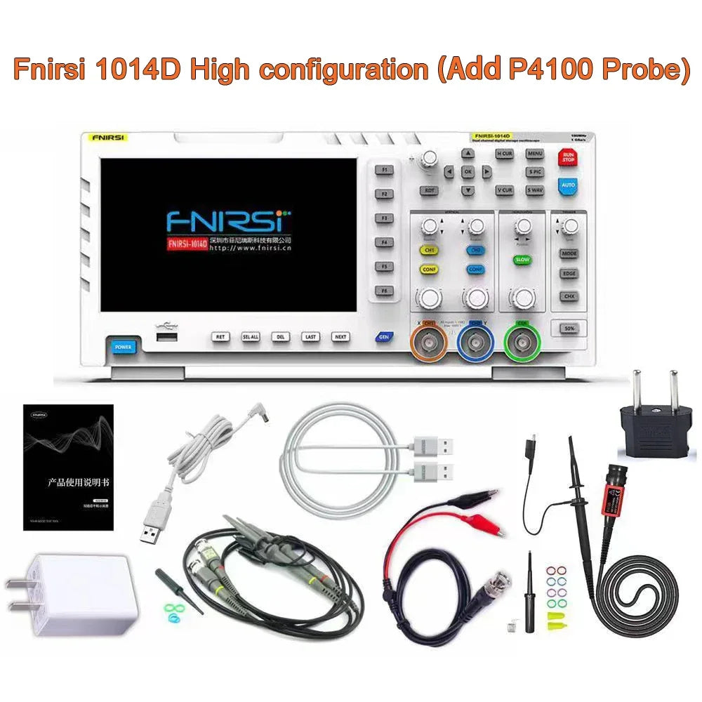 1014D Portable Digital Oscilloscope Osciloscopio Digital Multimeter 100MHz*2 2 In 1 Dual Channel Input Signal Generator