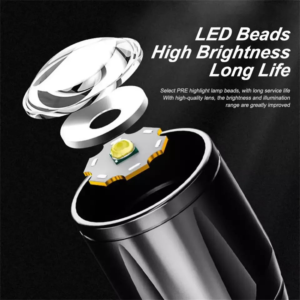 Aluminum Alloy Telescopic Pen Clip Flashlight 513 Mini Zoom Cob Side Light Gift Usb Charging Bright Portable LED Leedoar