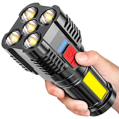 5Led Flashlight Household Portable Multi-Function Cob Side Lamp USB Charging Strong Light Waterproof Flashlight Leedoar