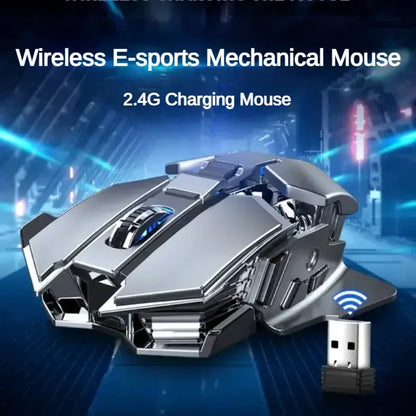 2024 Novo SC300 E-sports Mouse Sem Fio Recarregável Silencioso Laptop Desktop Computador Mecânico Jogo Casa Com 4 Cores Luzes Frias 