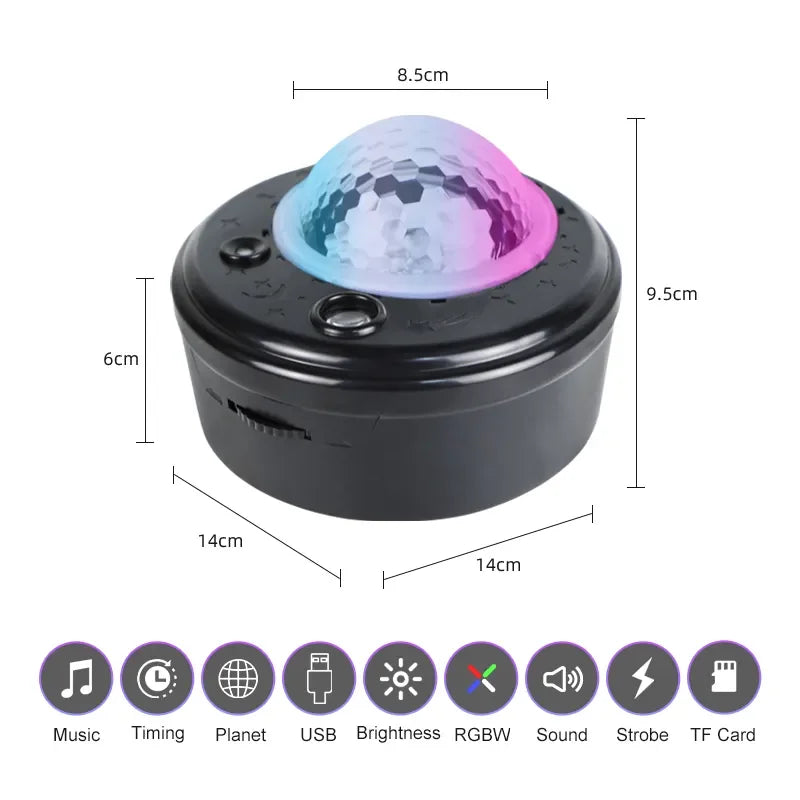 Black Hole Star Sky Projection Light Mini Planet Moon Atmosphere Full Sky Star Bluetooth Sound Small Night Light Leedoar