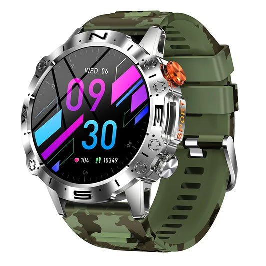 K59 Sports Bluetooth Calls Smart Watch 1.43 Inch AMOLED Screen IP67 Life Waterproof Multi-sport Mode Outdoor Fitness Smartwatch Leedoar