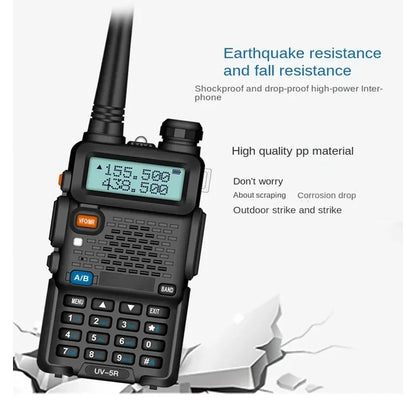 UV5R 5W Walkie Talkie Handheld Radio Telefono High Power Amateur Ham CB Radio Station UV5R Dual Band Transceiver 10KM Intercom Leedoar