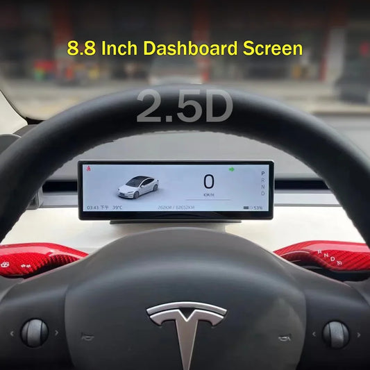 Tablero inteligente de 8,8 pulgadas con pantalla inalámbrica Carplay para Tesla Model 3 e Y, compatible con Carplay, Android, cámara de ventilación automática gratuita