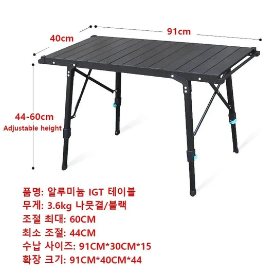 Mesa de acampamento ao ar livre com elevação removível IGT Unidade de combinação Placa Mesa dobrável para acampamento Mesa de piquenique ao ar livre Mesa de churrasco 