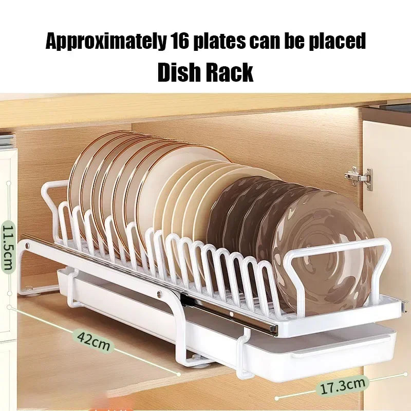 Large Sliding Dish Drainer Kitchen Sink Dish Storage Rack Cabinets Drawers Organizer Shelf Chopstick Barrel kitchen Accessories Leedoar