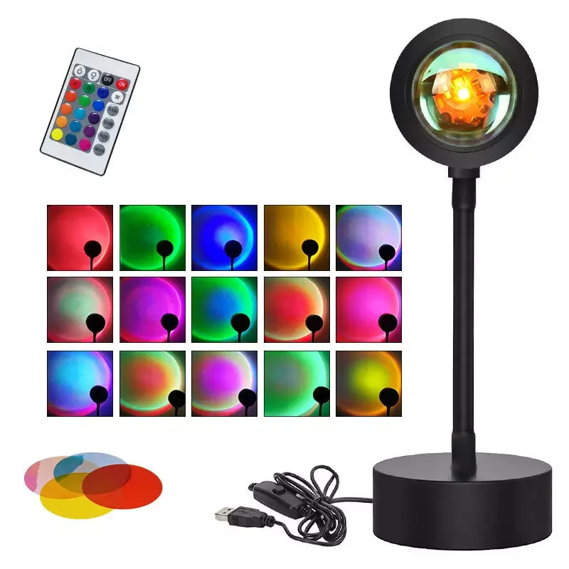 SONG MAN Sunset Projection Led Light  Rotatable Romantic Visual Led Lights Modern Floor Lamp Night Light for Living Room Bedroom Leedoar