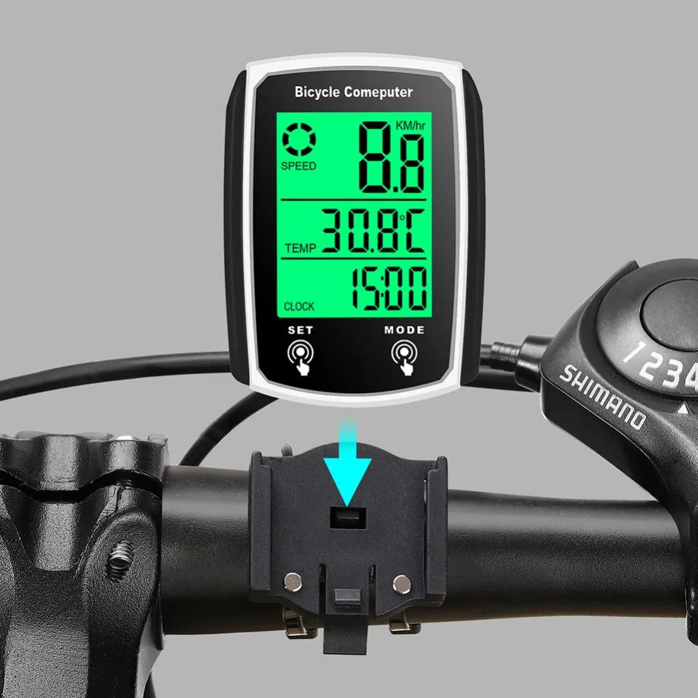 Wired Meter Bicycle Computer Speedometer Waterproof Bike Kilometer Counter Temperature Display Cycling Odometer Stand Leedoar