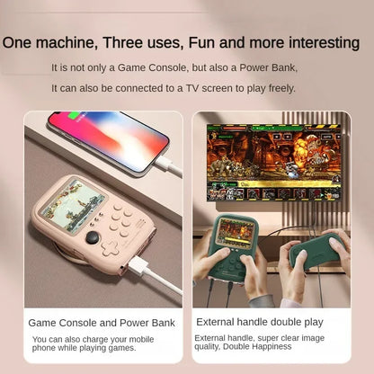 2023 New Mini Game Power Bank Portable Retro handheld Game Console 6000Mah capacity 3.2 Inch Soft Light Color Screen 10000+ Game Leedoar