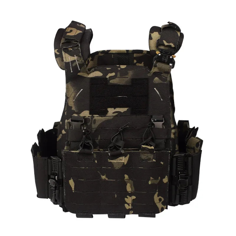 Colete tático Plate Carrier Protection Mole 1000D Caça com bolsa de revista para jogos de guerra CS Paintball