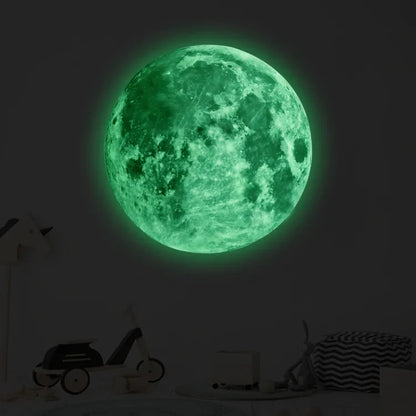 Adesivo de parede 3D Luminous Moon Estético Glow In The Dark Fluorescente Adesivo PVC Casa Crianças Quarto Decalques Decoração Papel de parede 