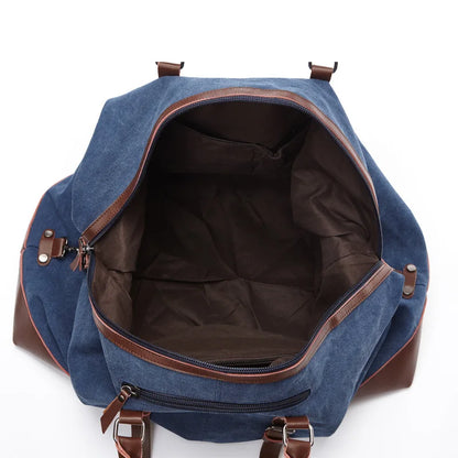 Bolsas de viagem masculinas de couro de lona originais, bolsas de mão, bolsas de viagem masculinas, bolsa grande de fim de semana, zíper durante a noite 