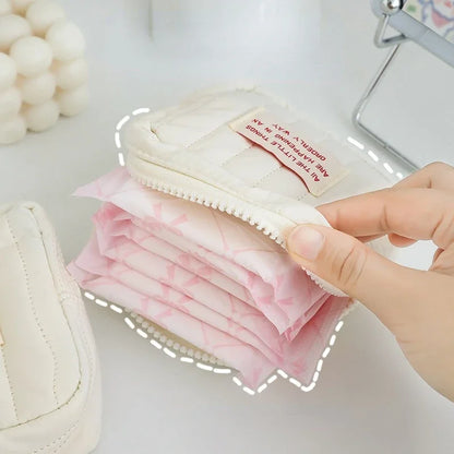 Portable Small Multi-layer Cosmetic Bag Travel Change Sanitary Napkin Storage Mini Bag Carrying Lipstick Bags When Going Out Leedoar