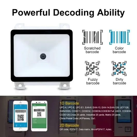 Plataforma de escaneo integrado 2D SH-7500 Módulo de escaneo fijo Pago electrónico Lector de código de barras rediseñado Lector de código de barras QR