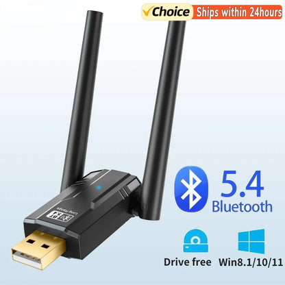 150M Bluetooth 5.4 5.3 5.0 Adapter Free Driver USB Bluetooth Dongle Adaptador For PC