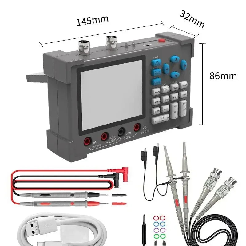 3.2 Inch Desktop Digital Oscilloscope 120M Bandwidth Dual Channel Multimeter And Signal Generator 3 in1 High Performance DSO3D12 Leedoar