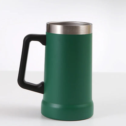 304 Stainless Steel Handle Cup 24oz Portable Large Capacity Beer Cup with High Aesthetic Value Sealed and Leak Proof Vacuum Cup Leedoar