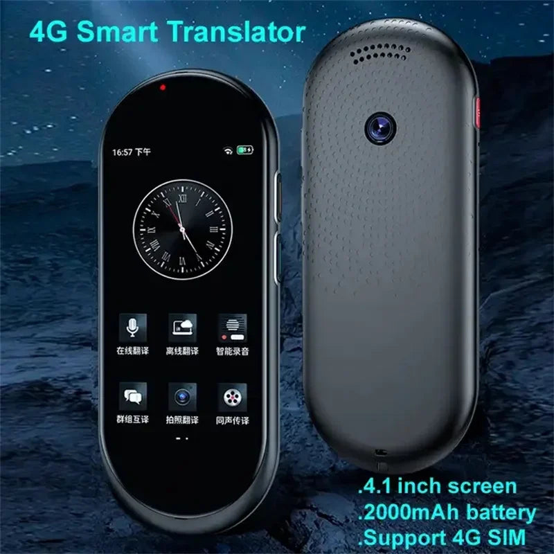 A10 Voice Translator 4.1 polegadas Chat GPT Multi-idioma 4G SIM Dispositivo de tradução inteligente em tempo real para viagens globais Aprendiz 