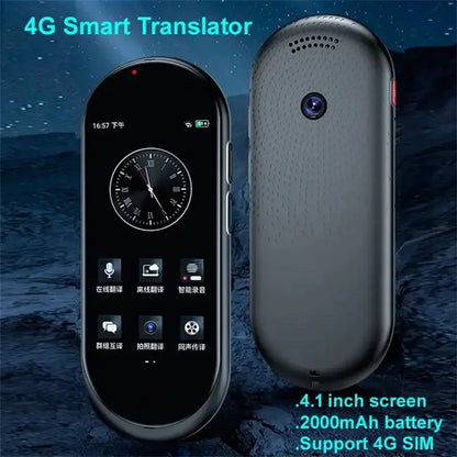 A10 Voice Translator 4.1 polegadas Chat GPT Multi-idioma 4G SIM Dispositivo de tradução inteligente em tempo real para viagens globais Aprendiz 