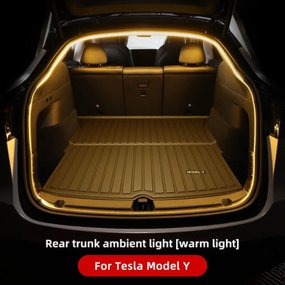 Suitable for Tesla Model Front and Rear Trunk Ambient Lighting Welcome Decoration Interior Modification Accessorie Brighten LED Leedoar