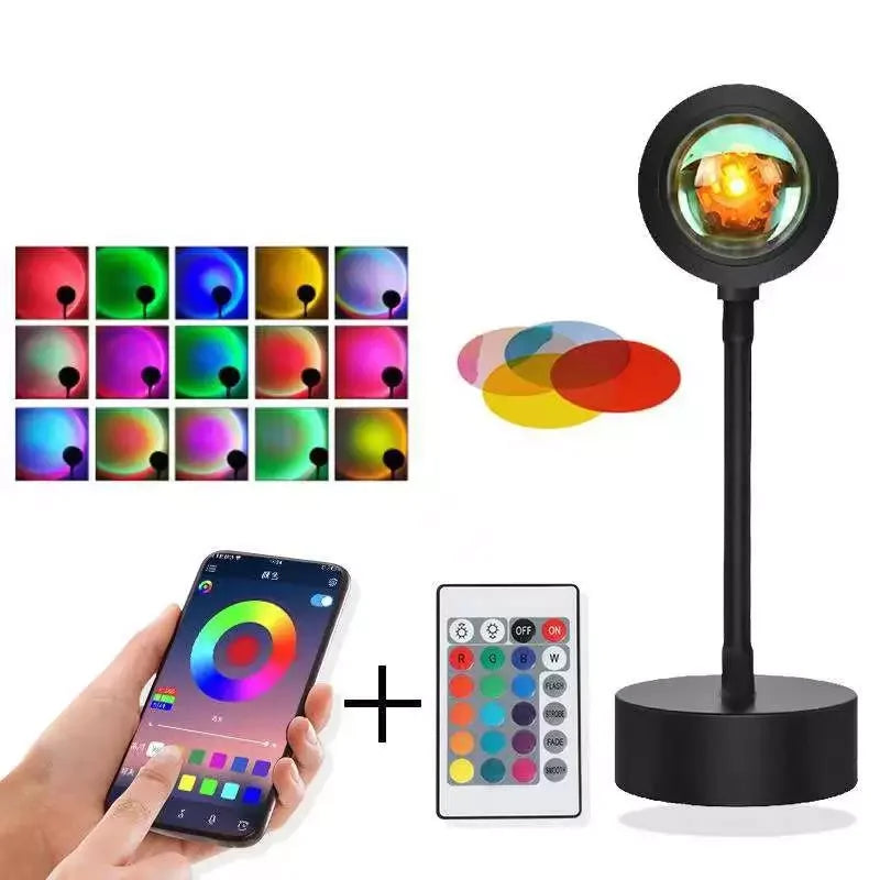 SONG MAN Sunset Projection Led Light  Rotatable Romantic Visual Led Lights Modern Floor Lamp Night Light for Living Room Bedroom Leedoar