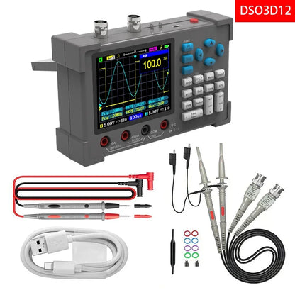 3.2 Inch Desktop Digital Oscilloscope 120M Performance Bandwidth Dual Channel Multimeter And Signal Generator 3 in 1 DSO3D12 Leedoar