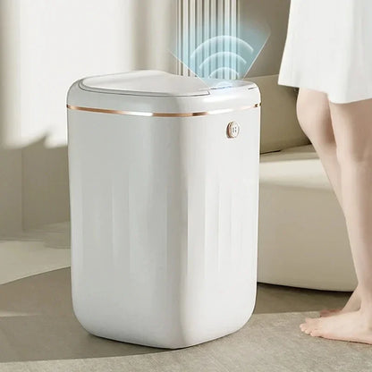 20-24L Bathroom Sensor Electric Wastebasket Bedroom Smart Trash Can Automatic Waterproof Recycle Bin for Living Room Kitchen New Leedoar