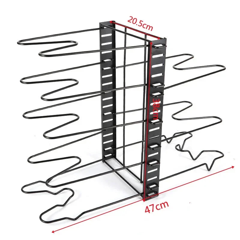 5/8th Floor Kitchen Storage Rack Adjustable Metal Rack Cabinet Tableware Sorting Cabinet Pot Cover Storage Utensils Storage Leedoar