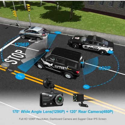 4inch Dashcam Smart Car Dvr Dual Lens Mini Universal Auto Camera 2 Channel Dash Cam Front And Rear Dual Lens 1080p Dual Dash Cam Leedoar