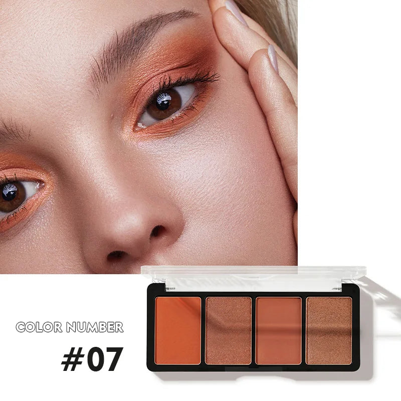 Pudaier 4-Color Eye Shadow Palette Glitter Pearly Eyeshadow Palette Nude Long Lasting Charming Eyes Make Up Palette Cosmetics Leedoar