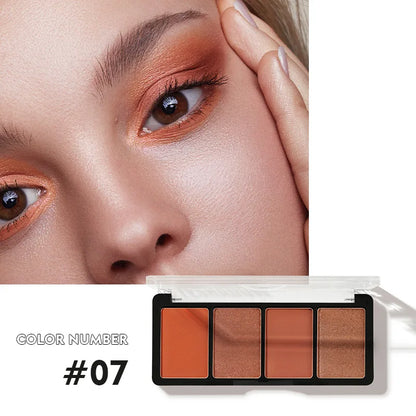 Pudaier 4-Color Eye Shadow Palette Glitter Pearly Eyeshadow Palette Nude Long Lasting Charming Eyes Make Up Palette Cosmetics Leedoar