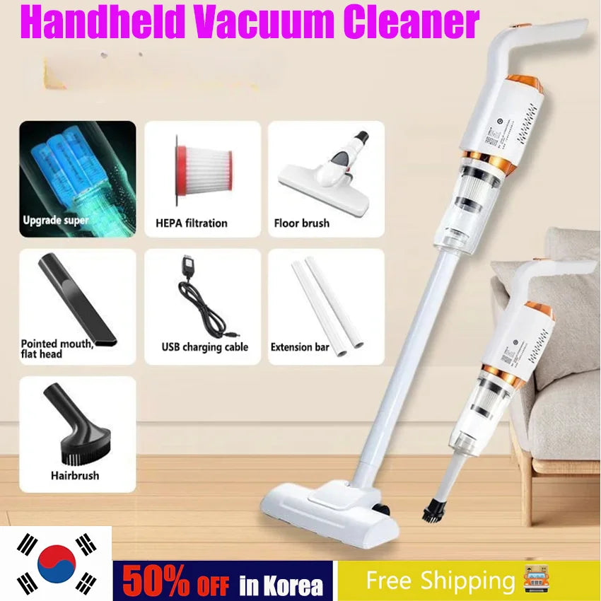 85000pa Vacuum CleanerMini Portable Simple Wireless Vacuum Cleaner Handheld Dual-Purpose Mop Household Car Vacuum Cleaner Tool Leedoar