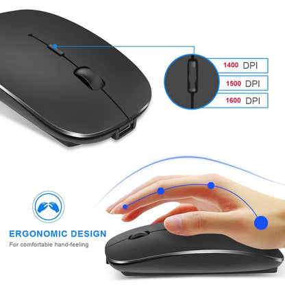 K1 RGB Wireless Mouse Silent Ergonomic Rechargeable Mice with LED Optical Backlit USB Mice Computer Mouse for PC Laptop