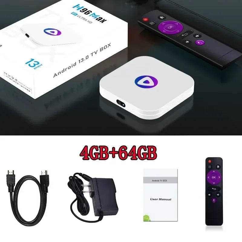 Reproductor de IPTV más nuevo de 2024 H96 MAX M1 RK3528 2 GB 16 GB 4 GB 32 GB 64 GB 2,4/5 G Wifi dual Smart TV Box Android 13 4K 8K Decodificador 